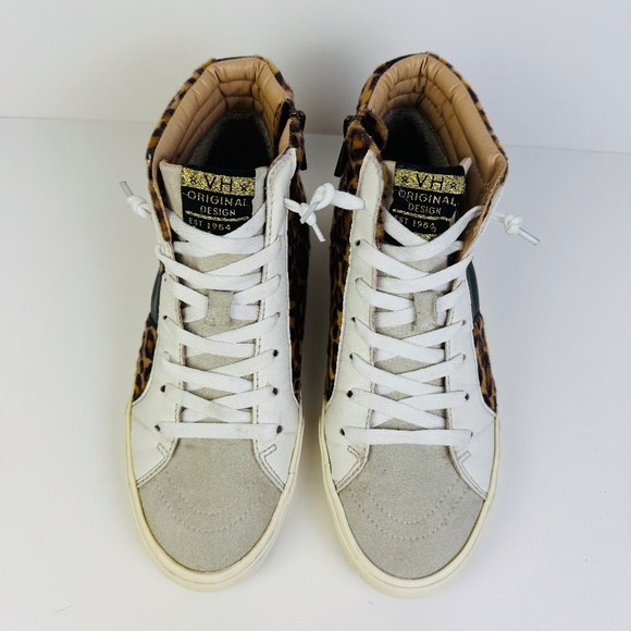 Vintage Havana Daniella Crazy Leopard High Top Sneakers Side Zip Womens Size 8.5 - Picture 7 of 11